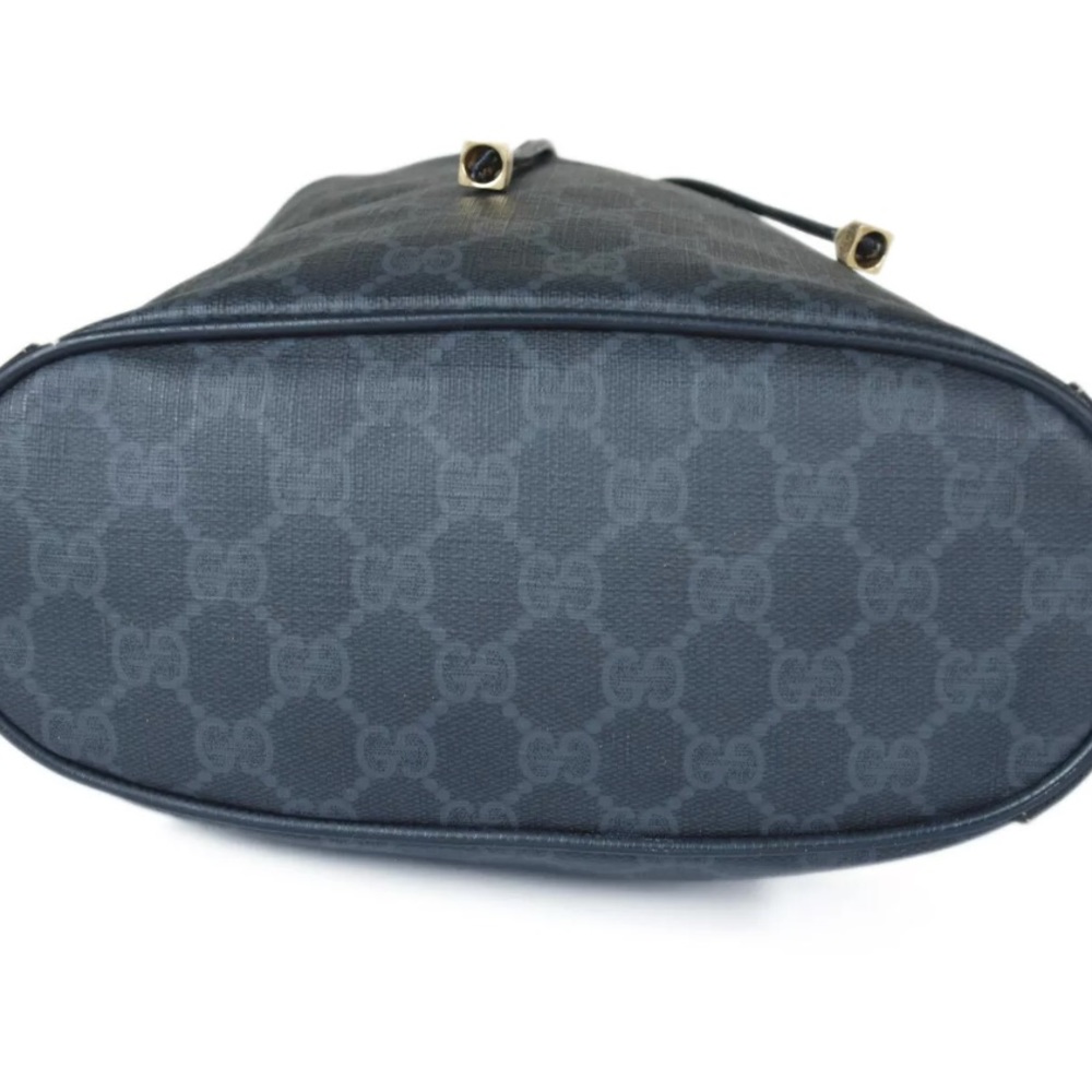 Gucci Gg Web Canvas Black Drawstring Shoulder Bag - image 3